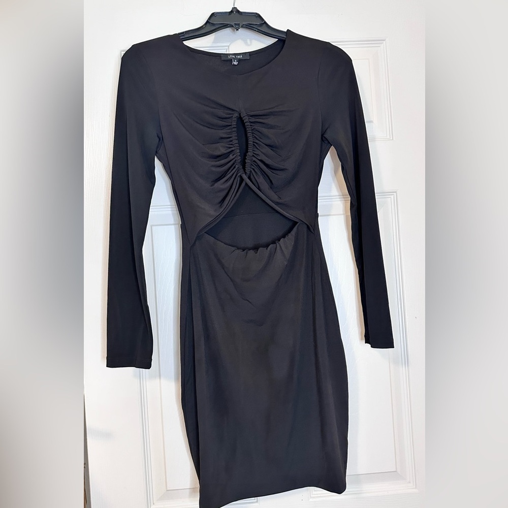 Love Tree Black BodyCon Midi Dress Size Small NWOT